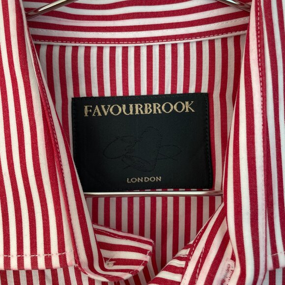 Favourbrook London Bengal Stripe Dress Shirt - Red/White - Men's - Picture 6 of 11